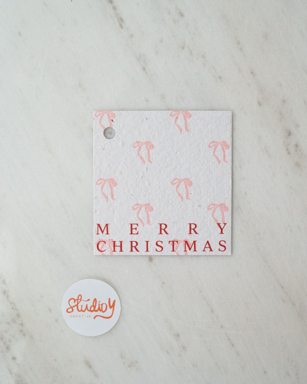 Christmas Mini Bows Gift Tags (Red)