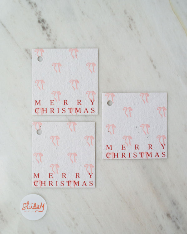 Christmas Mini Bows Gift Tags (Red)