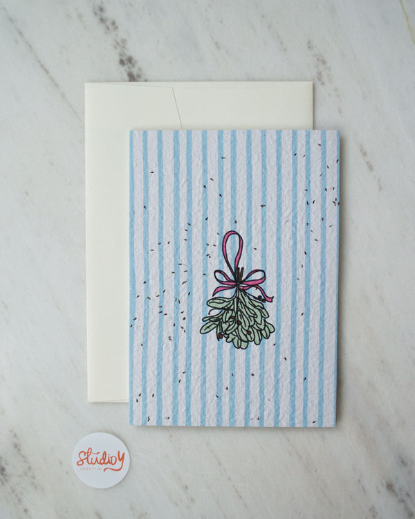 Christmas Mistletoe Stripe