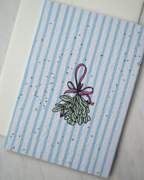 Christmas Mistletoe Stripe