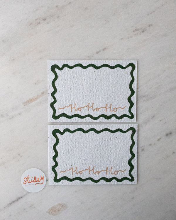 Christmas Place Cards - Ho Ho Ho (Green or Red)