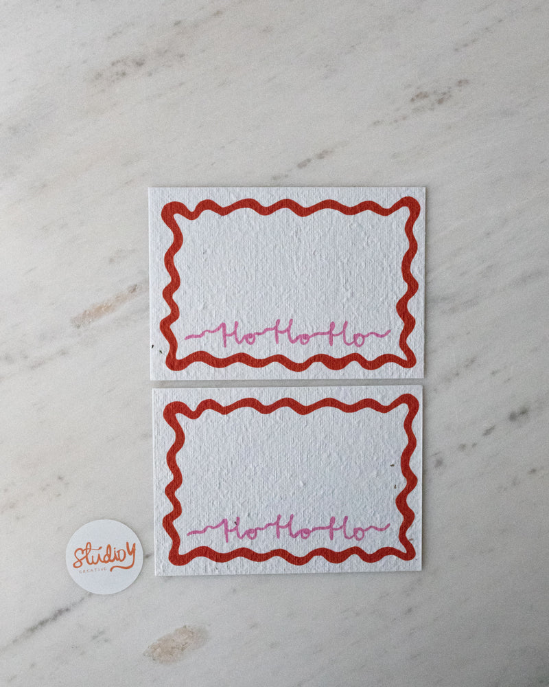 Christmas Place Cards - Ho Ho Ho (Green or Red)
