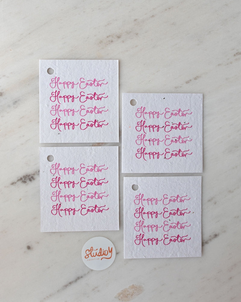 Happy Easter gift tags (Pink or Yellow)