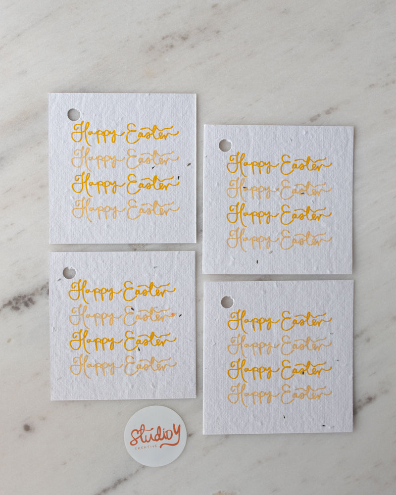 Happy Easter gift tags (Pink or Yellow)