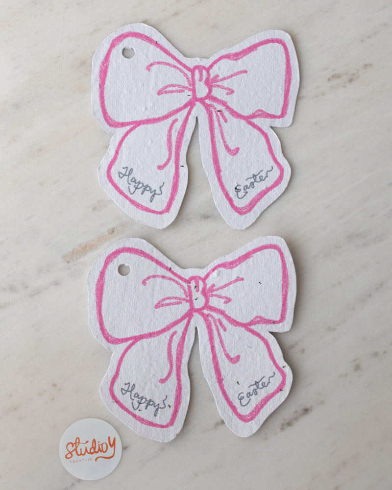 Large Easter bow gift tags (Pink or Blue)