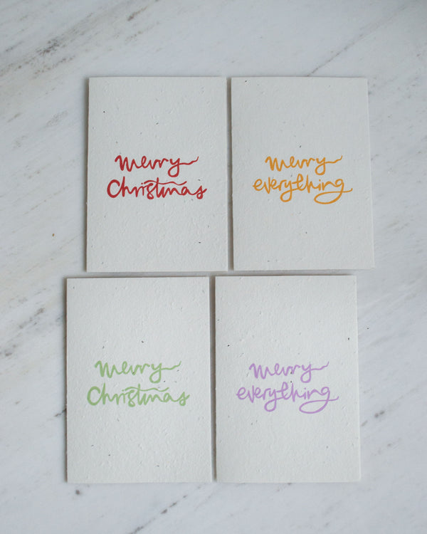 4 Pack Greeting Cards - MERRY CHRISTMAS